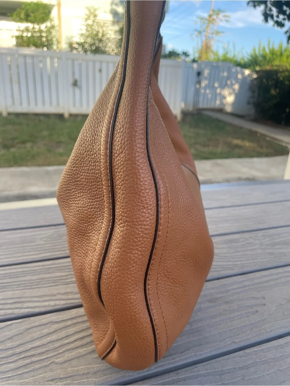 Michael Kors Cognac Pebbled Leather Hobo Bag